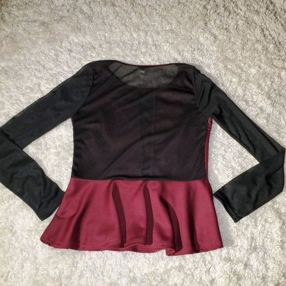 Banana Lemon Burgundy top Sz. L - Picture 7 of 7